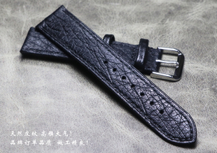快拆柔软耐用鸵鸟皮薄型18mm19mm20mm21mm22mm真皮手表带