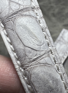 快拆喜马拉雅灰白色鳄鱼皮表带手工20mm*16mm22mm竹节骨纹表带