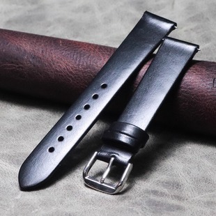 快拆亮皮媲美马臀皮12mm14mm18mm20mm22mm薄款 牛皮漆皮黑色表带