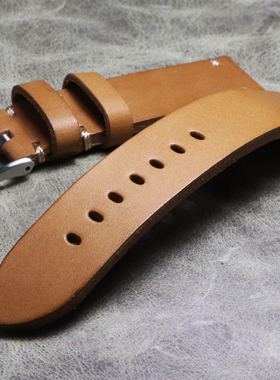 耐水耐汗！厚料单层头层手工牛皮表链18mm19mm20mm22mm真皮表带