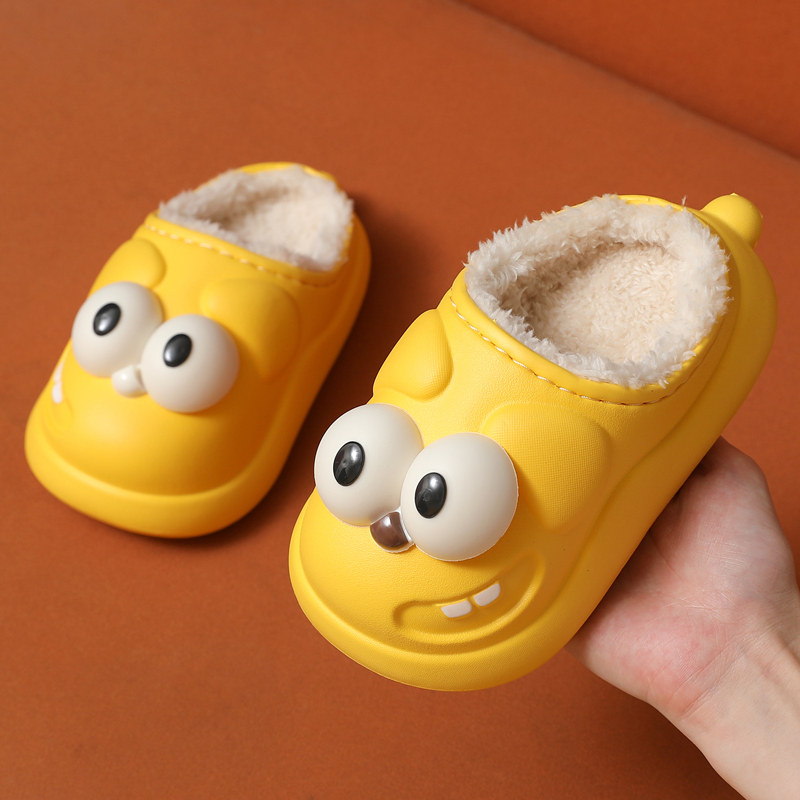 防水防滑儿童棉拖鞋秋冬季可外穿