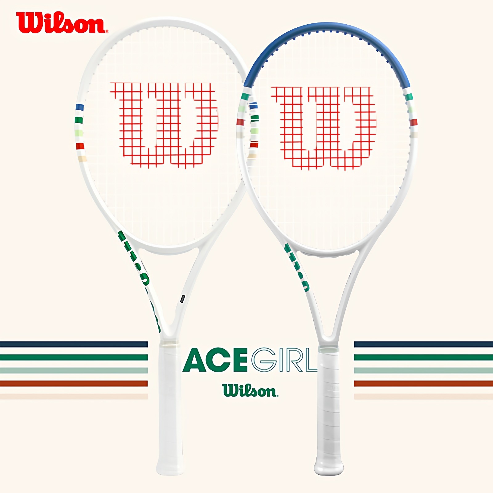 Wilson/威尔胜网球拍ACE GIRL限量25新款男女全碳素小白拍专业拍