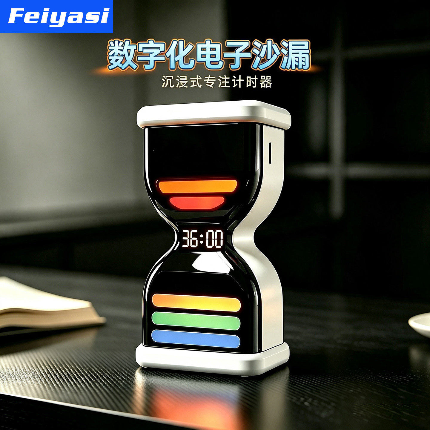 电子沙漏计时器可调节时间管理器翻转儿童刷牙分钟桌面学习定时器
