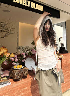 *PTOY现货 SEO 侘寂废土INS风大露背 白色特殊面料背心上衣披