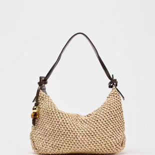 Z家流行草编包2025夏季新款韩版潮时尚编织单肩手提托特购物包