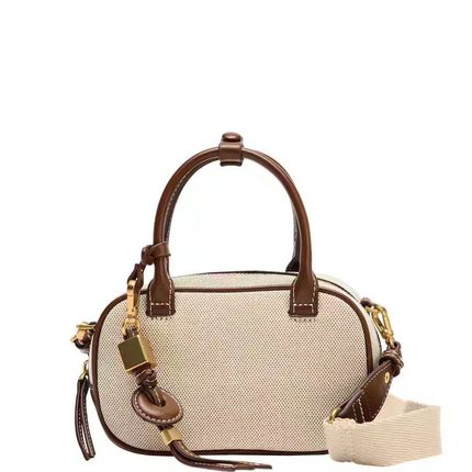 2025秋季爆款小众复古手拎包女洋气时尚斜挎帆布小方包保龄球包