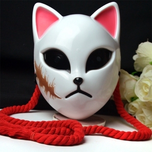 鬼灭之刃cosplay动漫周边炭治郎锖兔真菰面具全脸狐狸万圣节道具