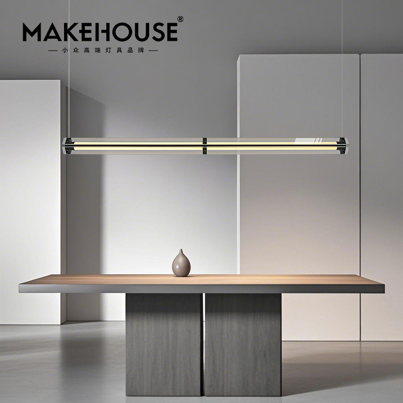 高端光影玻璃餐厅吊灯一字长条灯