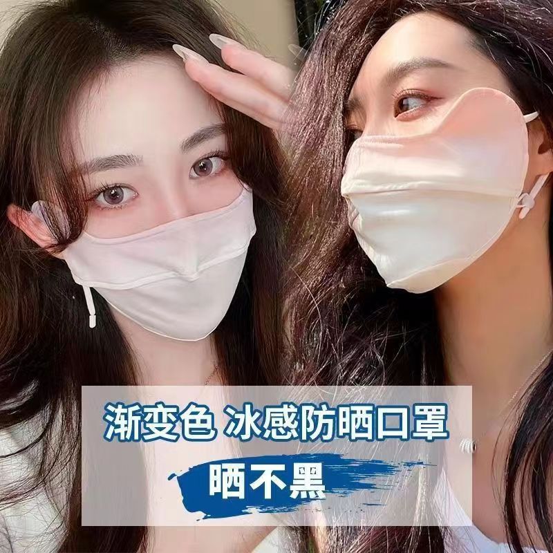 冰丝防晒口罩夏季女薄款透气高颜值护眼角防紫外线遮阳全脸面罩