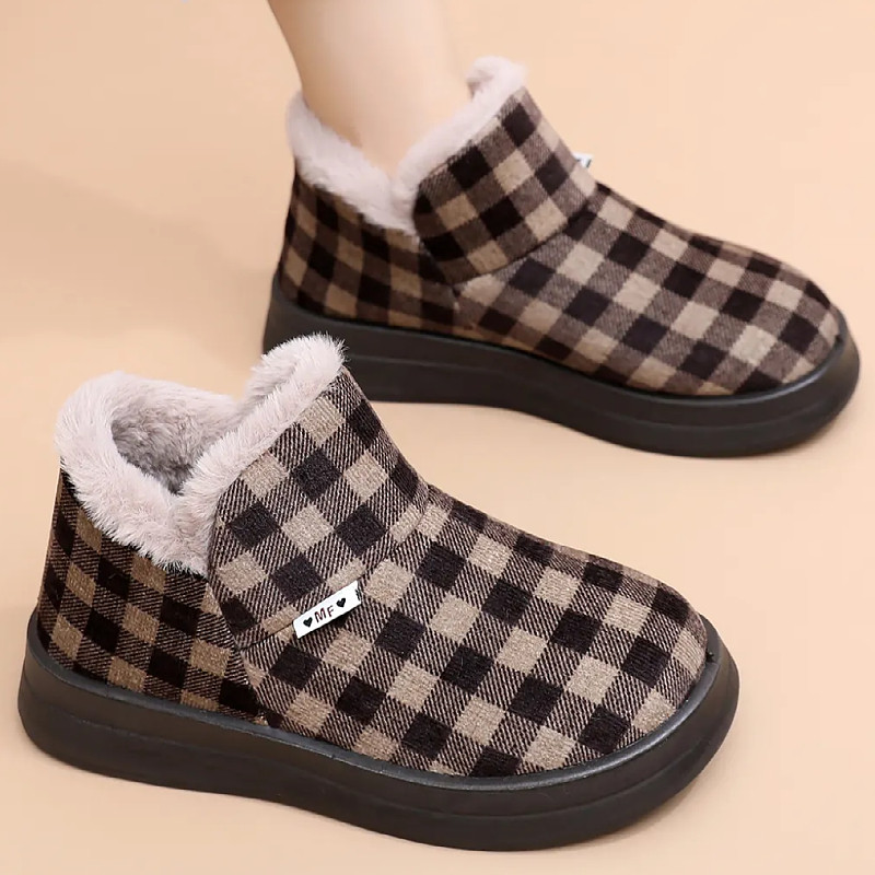 冬季加绒保暖雪地靴女短靴子毛毛鞋一脚蹬防滑妈妈棉靴老北京布鞋,女鞋,时尚雪地靴,淘宝优惠券,粉丝福利购,淘宝优惠卷