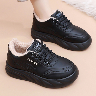 松糕厚底冬季加绒妈妈鞋