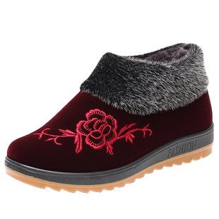 老北京布鞋女棉鞋冬季加绒妈妈鞋一脚蹬老太太鞋防滑保暖奶奶鞋41