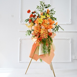 开业花蓝三脚架仿真花商场橱窗车展活动交接装饰布置落地迎宾摆件