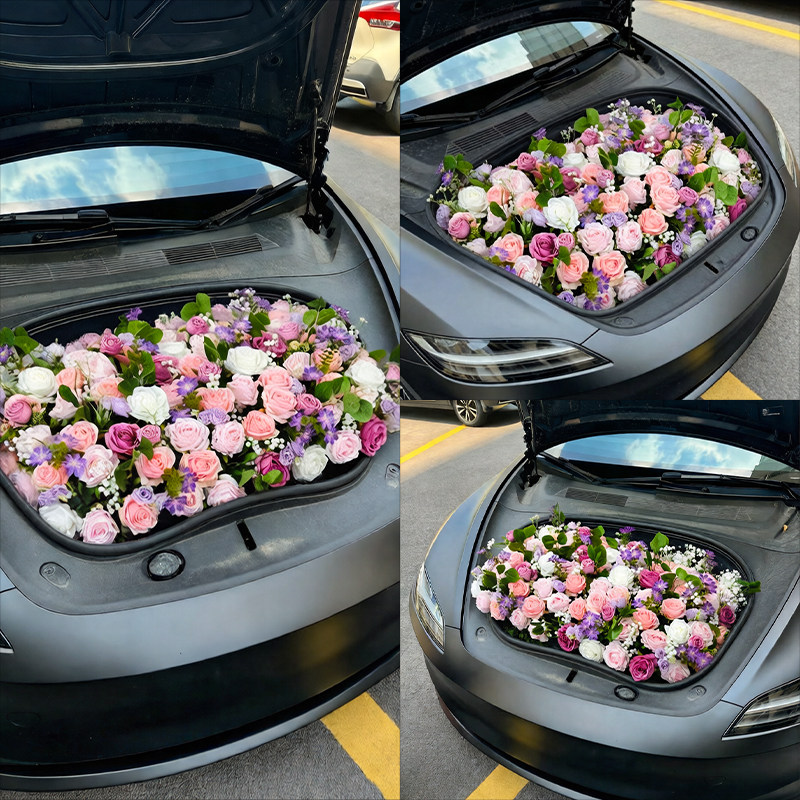 4S店交车仪式汽车前后备箱仿真仿真花/假花