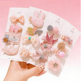 韩版儿童刘海碎发夹BB不伤发可爱甜心夹子女童幼儿园漂亮发饰边夹