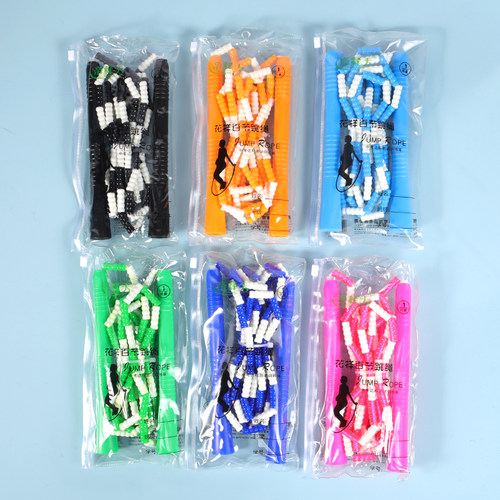 学生专用可调节跳绳竹节珠绳