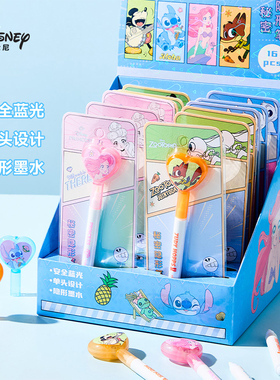 迪士尼儿童荧光笔女孩款创意隐形笔高颜值卡通趣味记号笔男小学生专用环保安全无痕手账笔2026新款透明荧光笔