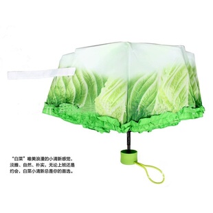 中学生加厚怪异闺蜜生菜防紫外线便携搞怪雨伞创意抽象学生党专用