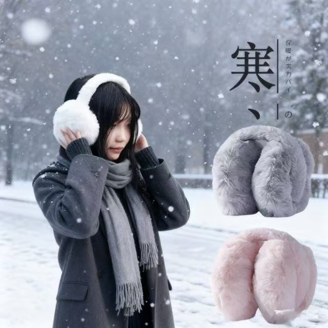 韩版软萌可爱大号毛绒耳捂子