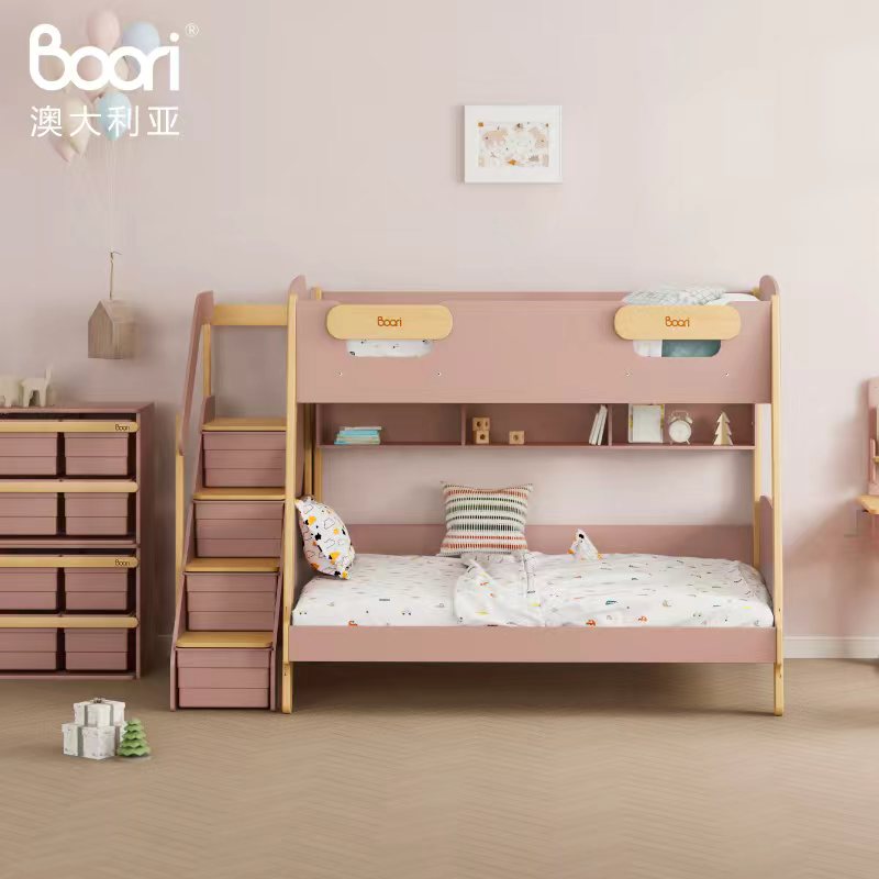 BooriKids儿童床实木储物子母床