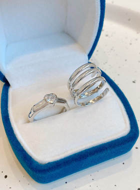 韩国新款ins风简约锆石爱心戒指