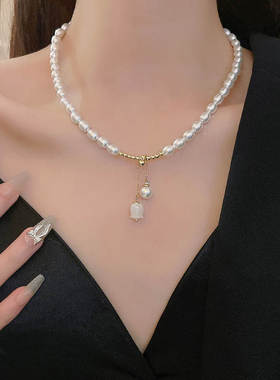 法式复古气质珍珠项链女ins潮轻