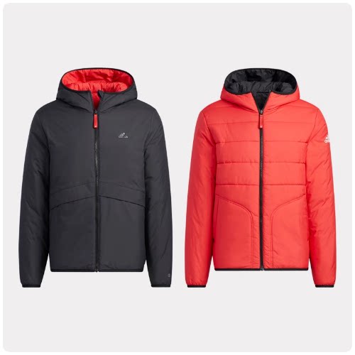 酷动城正品 adidas 男子双面穿轻质保暖运动休闲棉服外套 HY7219
