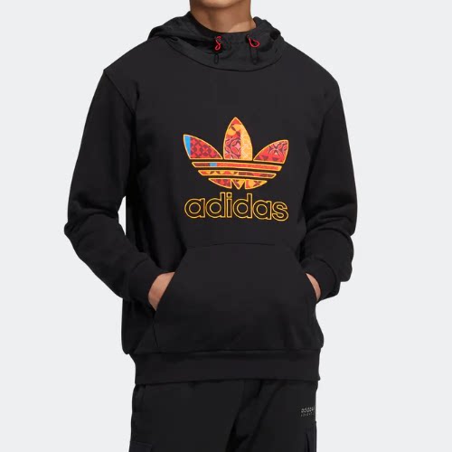 酷动城正品 Adidas三叶草 男子棉质舒适时尚套头衫连帽卫衣HD0319