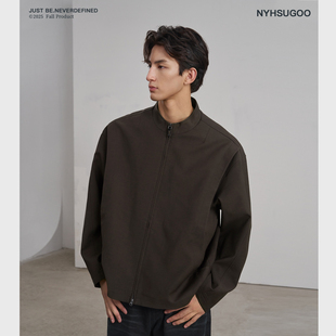 NYHSUGOO 南乙极简风羊毛混纺小立领夹克外套男3860高级感百搭