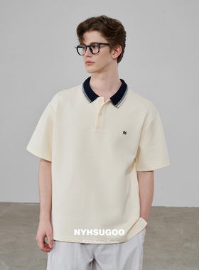 NYHSUGOO/南乙夏季POLO衫款重磅300G空气层面料3699男士撞色设计