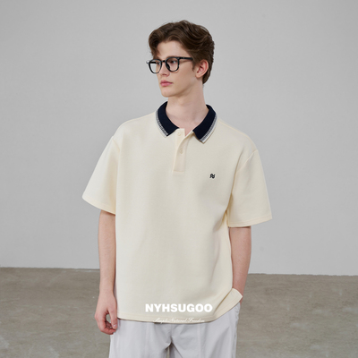 NYHSUGOO/南乙夏季POLO衫款重磅300G空气层面料3699男士撞色设计
