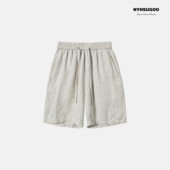 NYHSUGOO 男3888老钱风直筒五分裤 南乙夏季 莱赛尔亚麻休闲短裤