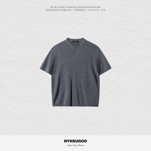 南乙NYHSUGOO330克14针38支醋酸羊毛短袖针织衫25265