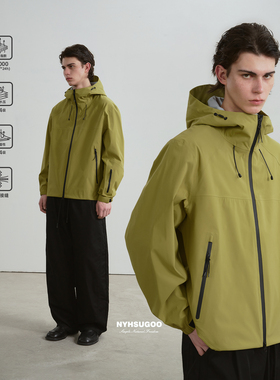 NYHSUGOO/南乙压胶工艺连帽冲锋衣2026春季3合1户外夹克外套15159