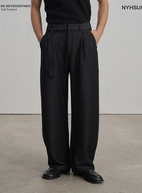 NYHSUGOO/南乙秋季垂感可拆卸腰带休闲裤350g重磅3882男士长裤