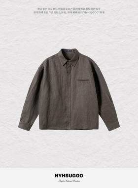 NYHSUGOO/南乙设计师款100％纯亚麻重磅190克衬衫男士15171春季