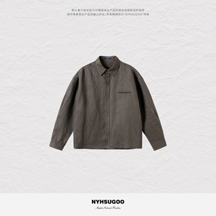 15171春季 NYHSUGOO 男士 100％纯亚麻重磅190克衬衫 南乙设计师款