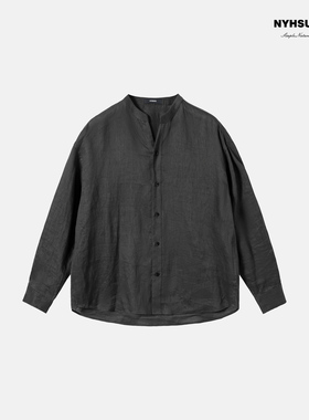 南乙NYHSUGOO 夏季100%天然亚麻衬衫男高级感老钱风衬衣3885