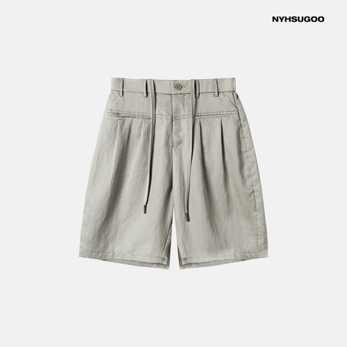 NYHSUGOO/南乙开腰抽绳设计款短裤莱赛尔面料3668男士夏季短裤