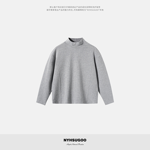 3972 秋冬叠穿男T恤衫 南乙NYHSUGOO 重磅32支240g纯色半高领打底衫