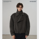 NYHSUGOO/南乙冬66支900克绵羊毛混纺弯刀袖双面呢3971男士外套