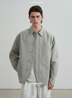 NYHSUGOO/南乙重磅100%棉365克解构设计款衬衫夹克15142男士春季