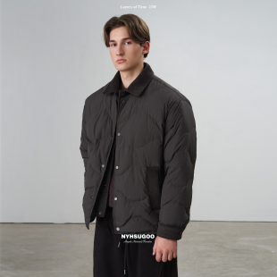 款 冬季 假两件羊毛拼接羽绒服90白鸭绒55047外套 男士 南乙NYHSUGOO