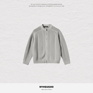 针织衫 毛衣15178立领长袖 南乙春夏20支纱线透气网孔开衫 NYHSUGOO