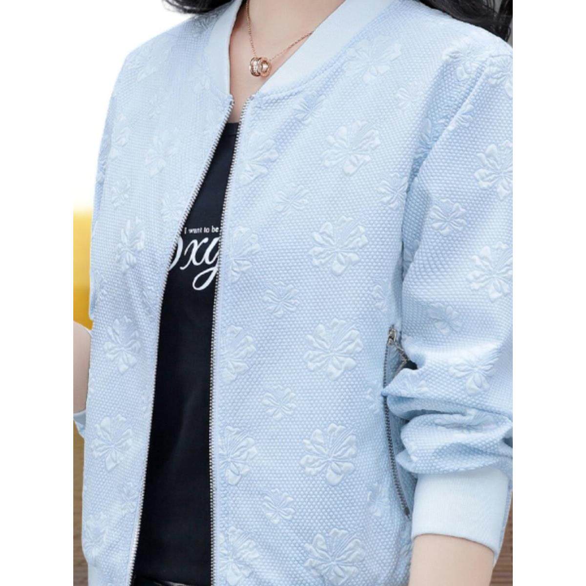 女士春秋小外套短款2026新款百搭宽松显瘦中年妈妈棒球服夹克上衣