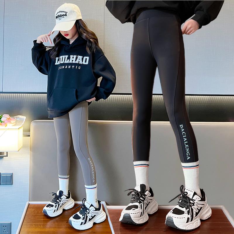 英国next MaxM鲨鱼裤女童打底裤春秋高腰女大童哑光弹力紧身裤子