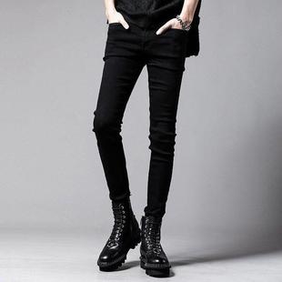 黑色牛仔裤男秋冬款修身小脚裤子韩版潮牌痞帅纯棉休闲裤2025新款