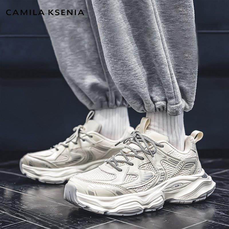 CAMILA KSENIA官方店2025新款男秋潮流休闲运动鞋百搭厚底老爹鞋,流行男鞋,老爹鞋,淘宝优惠券,粉丝福利购,淘宝优惠卷