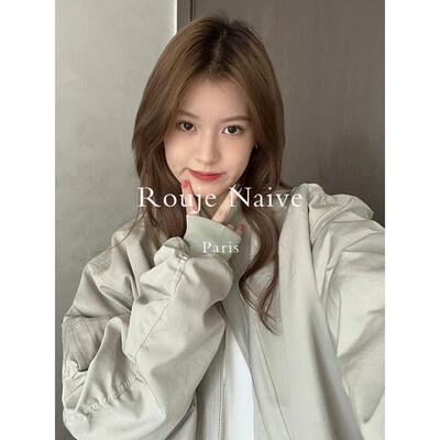 Rouje Naive美式2025新飞行员夹克外套男女同款春秋棒球服夹克衫
