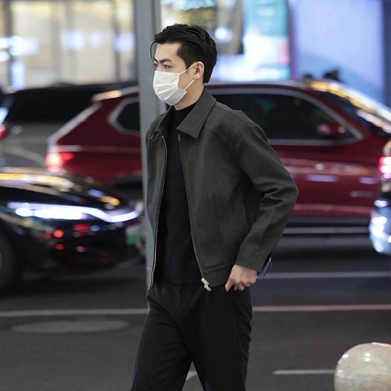 高端行政夹克外套男士2025新款春秋季高级感休闲翻领茄克男款冬装